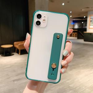 huismerk Schokbestendige acryl beschermhoes met polsbandhouder voor iPhone 12 mini(Groen)