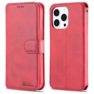 Azns Calf Textuur Horizontale Flip Leren Case met Houder & Kaart Slots & Portemonnee & Fotolijst voor iPhone 13 Pro