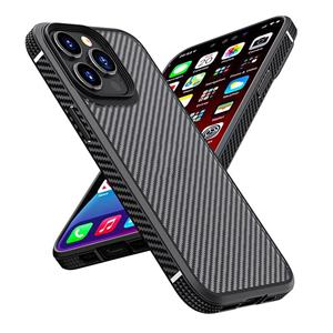 Ipaky MG Series Carbon Fiber TPU + PC Shockproof Case voor iPhone 13 Pro (Black)