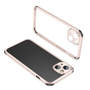 huismerk Vier hoeken schokbestendig metalen frame telefooncase voor iPhone 13 mini