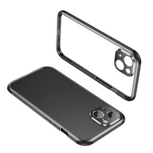 huismerk Vier hoeken schokbestendig metalen frame telefooncase voor iphone 13 mini