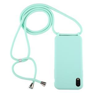 huismerk Voor iPhone XR Candy Color TPU beschermhoes met Lanyard (Mint Green)