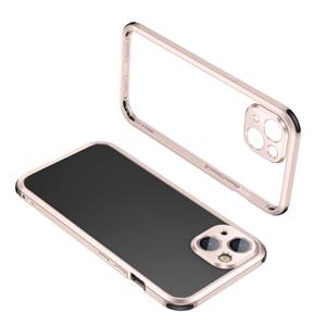 huismerk Vier hoeken schokbestendig metalen frame telefooncase voor iphone 13 pro