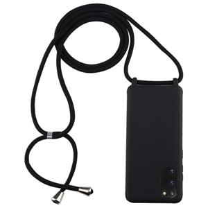 huismerk Voor Galaxy S20 Candy Color TPU beschermhoes met Lanyard(Zwart)