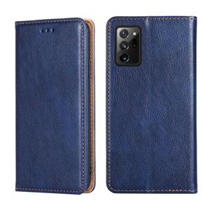 huismerk Voor Samsung Galaxy Note20 Ultra PU + TPU Gloss Oil Solid Color Magnetic Horizontal Flip Leather Case met houder & Kaartsleuf & Portemonnee (Blauw)