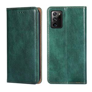 huismerk Voor Samsung Galaxy Note20 Ultra PU + TPU Gloss Oil Solid Color Magnetische Horizontale Flip Lederen Case met Houder & Kaart Slot & Portemonnee (Groen