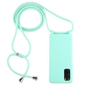 huismerk Voor Galaxy S20 Candy Color TPU beschermhoes met Lanyard (Mint Green)