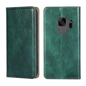 huismerk Voor Samsung Galaxy S9 PU + TPU Gloss Oil Solid Color Magnetische Horizontale Flip Lederen Case met Houder & Kaart Slot & Portemonnee (Groen)