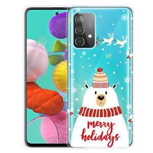 huismerk Voor Samsung Galaxy A32 5G Kerst Serie Transparante TPU-beschermhoes (Hat White Bear)