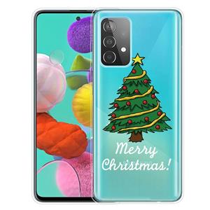 huismerk Voor Samsung Galaxy A32 5G Kerstserie Transparante TPU-beschermhoes (kleine kerstboom)