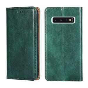 huismerk Voor Samsung Galaxy S10 PU + TPU Gloss Oil Solid Color Magnetische Horizontale Flip Lederen Case met Houder & Kaart Slot & Portemonnee (Groen)