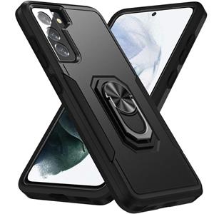 huismerk For Samsung Galay S21+ 5G Pioneer Armor Heavy Duty PC + TPU Shockproof Case with Holder(Black)