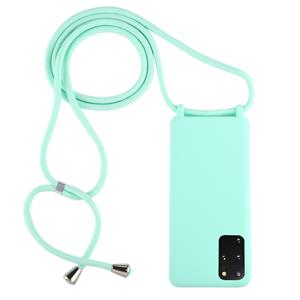 huismerk Voor Galaxy S20+ Candy Color TPU beschermhoes met Lanyard (Mint Green)