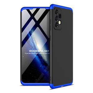 Voor Samsung Galaxy A52 5G / 4G GKK Drie podiumverbinding Volledige dekking PC-telefooncase (zwart blauw)