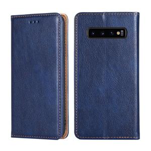 huismerk Voor Samsung Galaxy S10 + PU + TPU Gloss Oil Effen kleur magnetische horizontale flip lederen hoesje met houder & kaart slot & portemonnee (blauw)