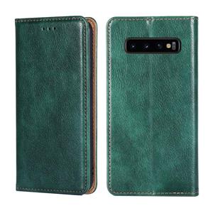 huismerk Voor Samsung Galaxy S10 + PU + TPU Gloss Oil Effen kleur magnetische horizontale flip lederen hoesje met houder & kaart slot & portemonnee (groen)