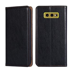 huismerk Voor Samsung Galaxy S10e PU + TPU Gloss Oil Solid Color Magnetic Horizontal Flip Leather Case met houder & Kaartsleuf & Portemonnee (Zwart)