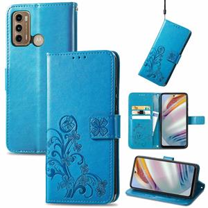 huismerk Voor Xiaomi Redmi Note 10 Pro 5G / POCO X3 GT Four-Leaf Sluiting Ingebrilde Gesp Mobiele Telefoon Bescherming Leren Case met Lanyard & Card Slot & Por