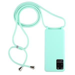 huismerk Voor Galaxy S20 Ultra Candy Color TPU beschermhoes met Lanyard (Mint Green)