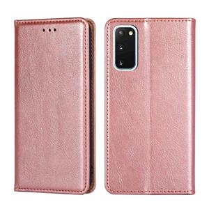 huismerk Voor Samsung Galaxy S20 PU + TPU Gloss Oil Solid Color Magnetische Horizontale Flip Lederen Case met Houder & Kaart Slot & Portemonnee (Rose Gold)