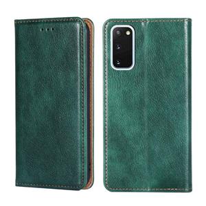 huismerk Voor Samsung Galaxy S20 PU + TPU Gloss Oil Solid Color Magnetische Horizontale Flip Lederen Case met Houder & Kaart Slot & Portemonnee (Groen)