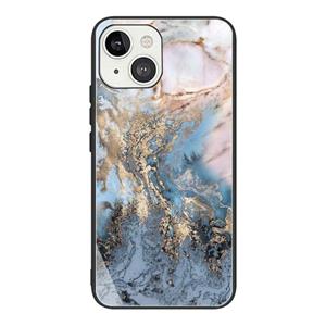 huismerk Abstract Marble Pattern Glass Protective Case For iPhone 13(GK-A20)