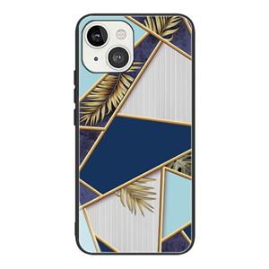 huismerk Abstract Marble Pattern Glass Protective Case For iPhone 13(GK-A22)