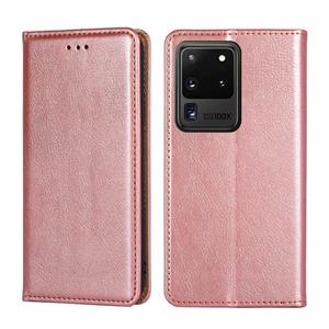 huismerk Voor Samsung Galaxy S20 Ultra PU + TPU Gloss Oil Solid Color Magnetische Horizontale Flip Lederen Case met Houder & Kaart Slot & Portemonnee (Rose Gol