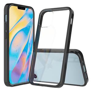 huismerk Voor iPhone 12 mini Schokbestendige Krasbestendige TPU + Acryl Beschermhoes(Zwart)