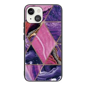 huismerk Abstract Marble Pattern Glass Protective Case For iPhone 13(HC-A2)