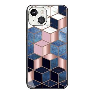 huismerk Abstract Marble Pattern Glass Protective Case For iPhone 13(HC-A3)