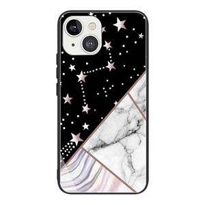 huismerk Abstract Marble Pattern Glass Protective Case For iPhone 13(HC-A8)