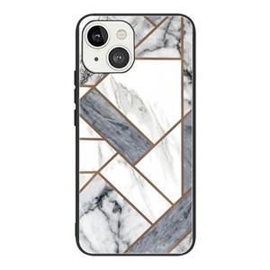 huismerk Abstract Marble Pattern Glass Protective Case For iPhone 13(HC-A10)