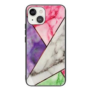 huismerk Abstract Marble Pattern Glass Protective Case For iPhone 13(HC-A11)