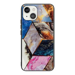 huismerk Abstract Marble Pattern Glass Protective Case For iPhone 13(HC-A12)