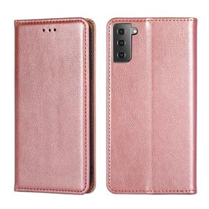 huismerk Voor Samsung Galaxy S21 + 5G PU + TPU Gloss Oil solid color magnetische horizontale flip lederen geval met houder & kaart slot & portemonnee (rose gou