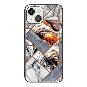 huismerk Abstract Marble Pattern Glass Protective Case For iPhone 13(HC-A13)