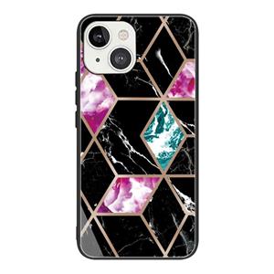 huismerk Abstract Marble Pattern Glass Protective Case For iPhone 13(HC-A16)