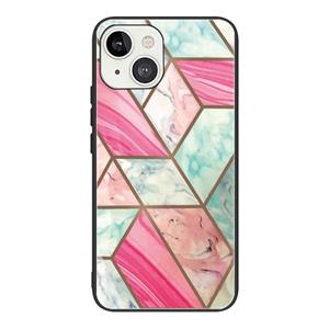 huismerk Abstract Marble Pattern Glass Protective Case For iPhone 13(HC-A18)