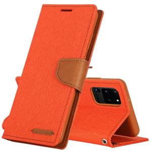 GOOSPERY CANVAS DIARY For Galaxy S20 Ultra Canvas Texture Horizontal Flip PU Leather Case with Holder & Card Slots & Wallet(Orange)