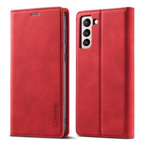 Voor Samsung Galaxy S21 5G LC.IMEEKE Strong Magnetism Ultra-thin Horizontal Flip Matte TPU + PU Leather Case with Holder & Card Slots & Wallet (Red)