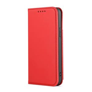 huismerk Voor iPhone 12 Sterke Magnetisme Schokbestendige Horizontale Flip Liquid Feel Lederen case met Holder & Card Slots & Wallet(Red)