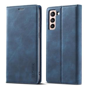 Voor Samsung Galaxy S21 5G LC.IMEEKE Strong Magnetism Ultra-thin Horizontal Flip Matte TPU + PU Leather Case with Holder & Card Slots & Wallet (Blue)