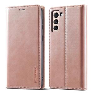 Voor Samsung Galaxy S21 5G LC.IMEEKE Strong Magnetism Ultra-thin Horizontal Flip Matte TPU + PU Leather Case with Holder & Card Slots & Wallet (Rose G