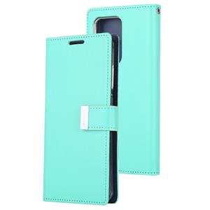 GOOSPERY RICH DIARY For Galaxy S20 Ultra PU + TPU Crazy Horse Texture Horizontal Flip Leather Case with Card Slots & Wallet & Photo frame(Mint Green)