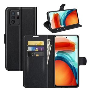 huismerk Voor Xiaomi Redmi Note 10 Pro 5G China / Poco X3 GT Litchi Textuur Horizontale Flip Bescherming Case met Houder & Card Slots & Portemonnee (Zwart)