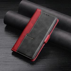 huismerk Voor Samsung Galaxy S10 + Retro Texture Contrast Color Side Buckle Horizontal Flip Leather Case met houder & Card Slots & Portemonnee (Rood)