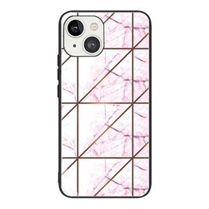 huismerk Abstract Marble Pattern Glass Protective Case For iPhone 13 Mini(HC-A4)