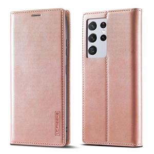 Voor Samsung Galaxy S21 Ultra 5G LC.IMEEKE Strong Magnetism Ultra-thin Horizontal Flip Matte TPU + PU Leather Case with Holder & Card Slots & Wallet (