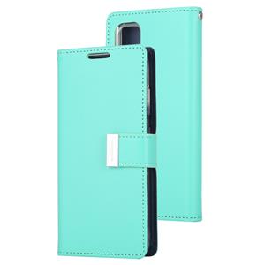 GOOSPERY RICH DIARY For Galaxy S20+ PU + TPU Crazy Horse Texture Horizontal Flip Leather Case with Card Slots & Wallet & Photo frame (Mint Green)